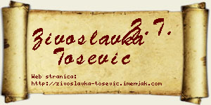 Živoslavka Tošević vizit kartica